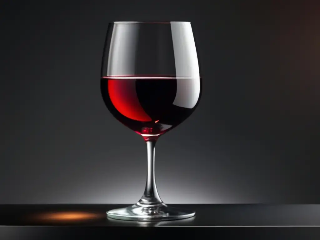 Vino tinto en copa minimalista: Beneficios de la dieta mediterránea y el vino