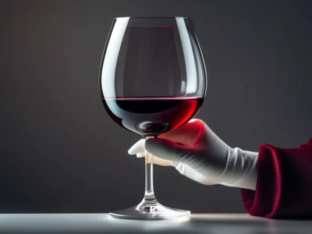 Vino tinto en copa, notas clave de aromas (110 caracteres)