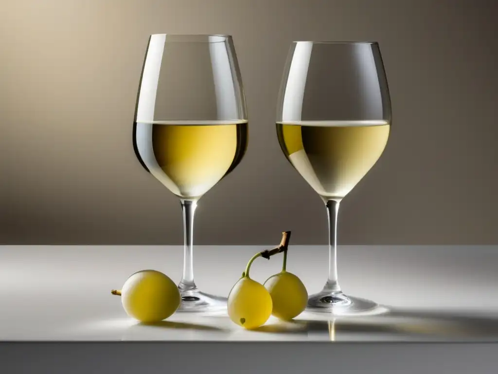 Dos copas de vino Chenin Blanc: uno seco y otro dulce, reflejando elegancia y versatilidad