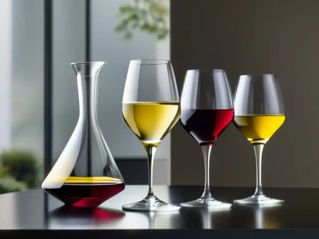 Tres copas de vino con las variedades emblemáticas de uva de América del Sur: Tannat, Moscato Giallo y Chardonnay