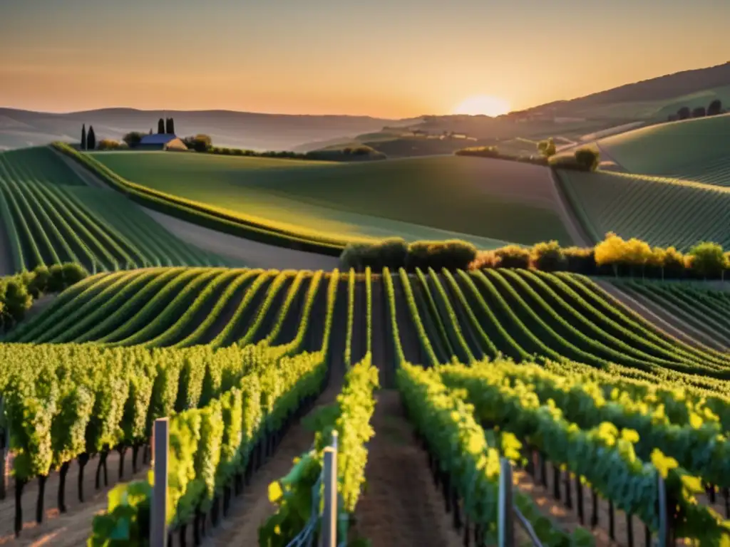 Adaptación vino en crisis: viñedo al atardecer