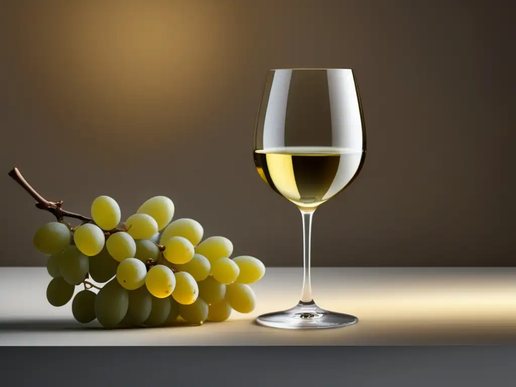 Curso de educación vinícola certificado con imagen elegante de copa de vino blanco iluminada y minimalista