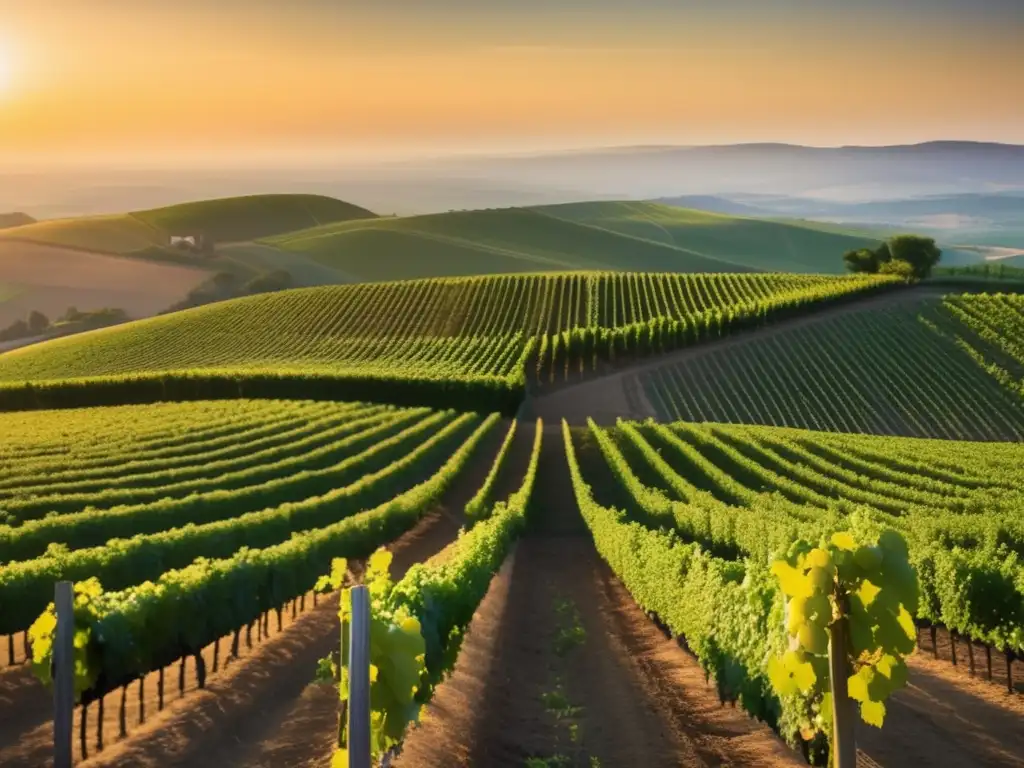 Dinamización de economías vinícolas en declive: impresionante imagen de viñedos interminables y paisaje rural pintoresco