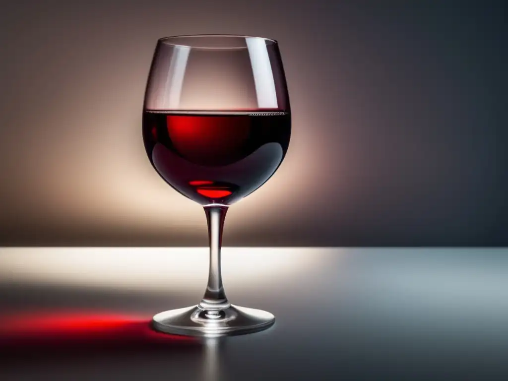 Degustaciones de vino con música clásica - Copa de vino rojo brillante en superficie blanca, iluminada suavemente