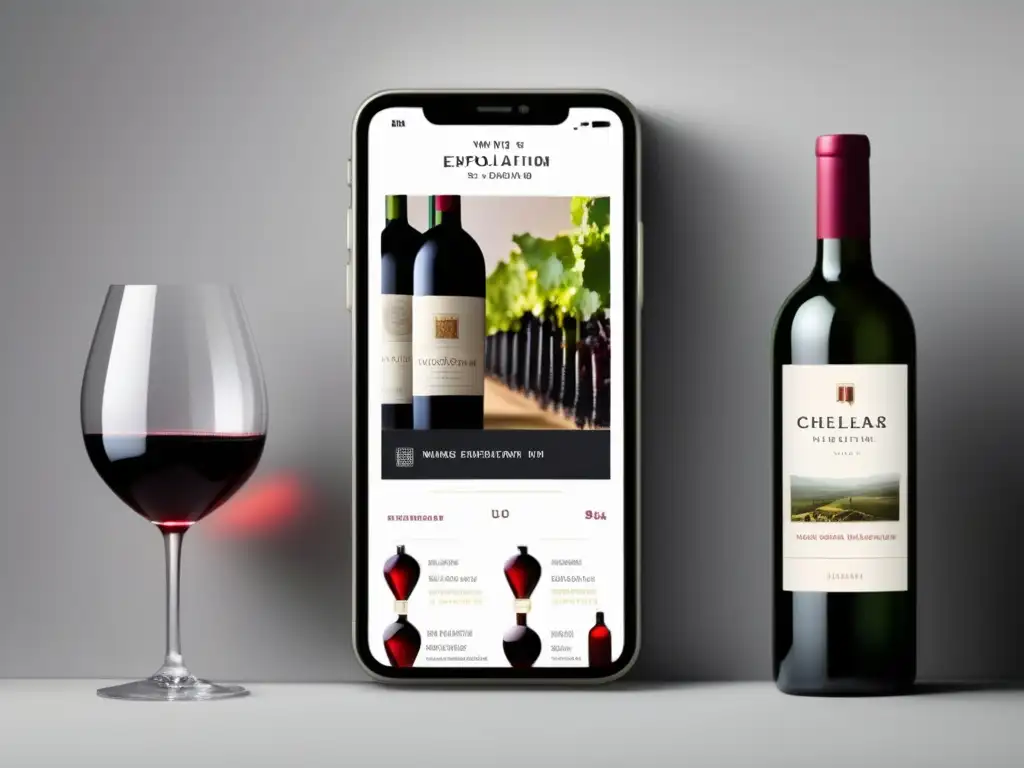 Aplicación de descubrimiento de bodegas cercanas con diseño minimalista