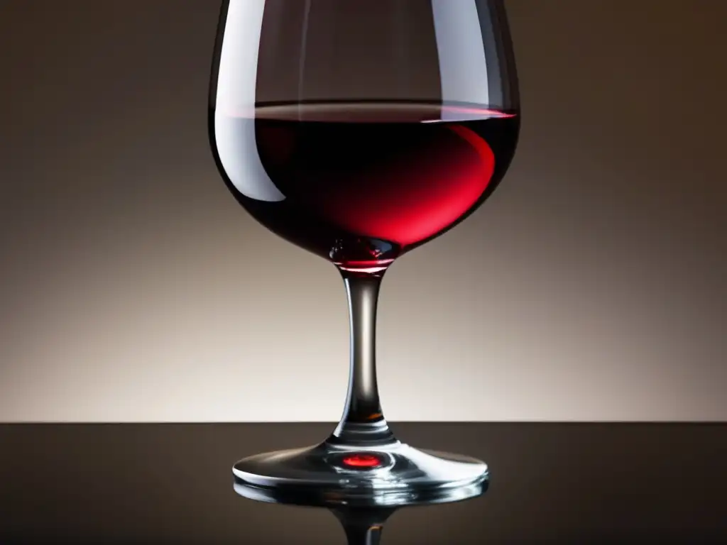 Detalles impresionantes de un vaso de vino rojo con elegancia y nanotecnología