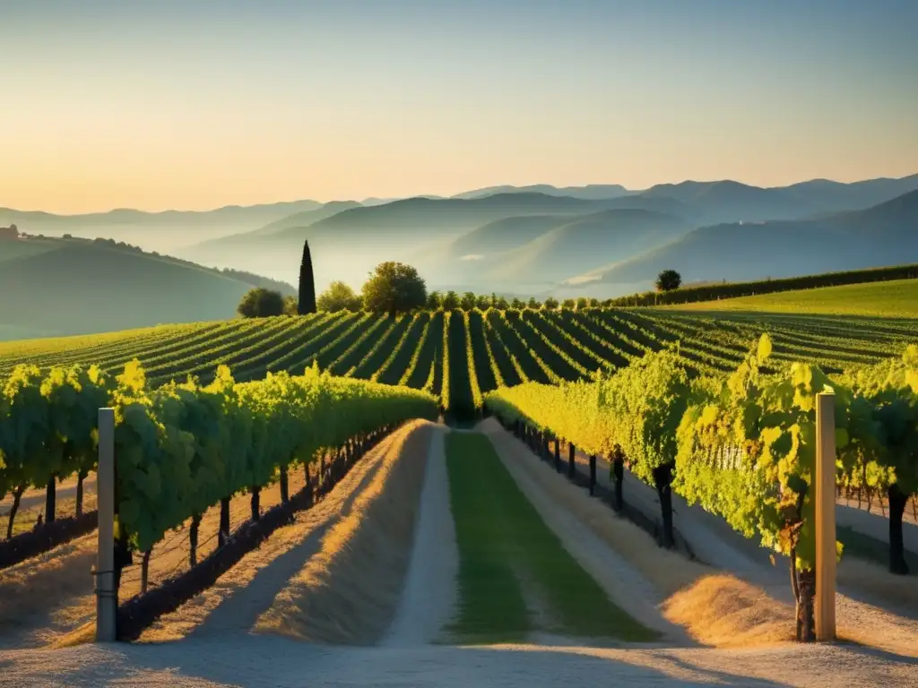 Diversidad vinícola en Eslovenia al atardecer