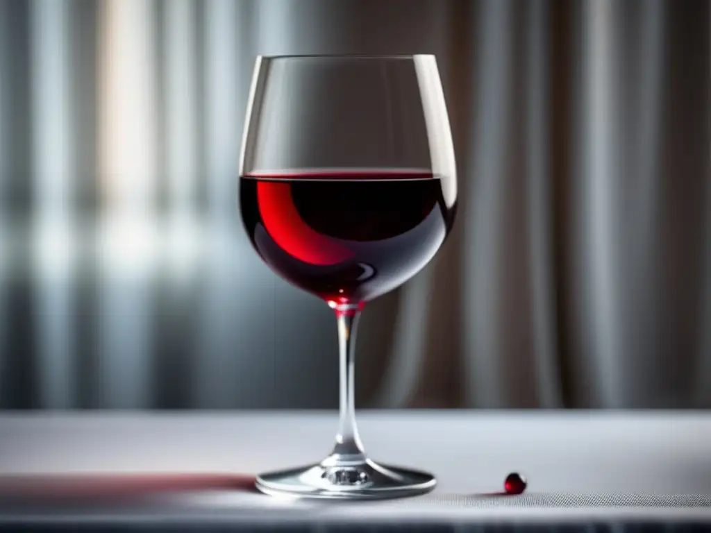 Efectos del vino en la presión arterial: Vino tinto en copa, minimalista, elegante y puro