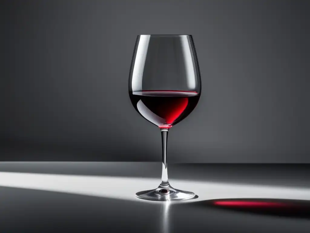 Efectos del vino en la presión arterial: copa minimalista con vino rojo vibrante