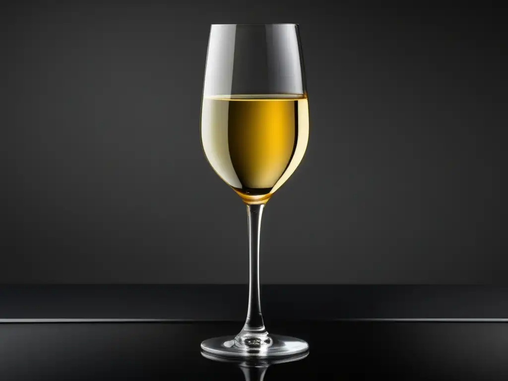 Copa de Chardonnay: elegancia dorada y pureza en una imagen minimalista