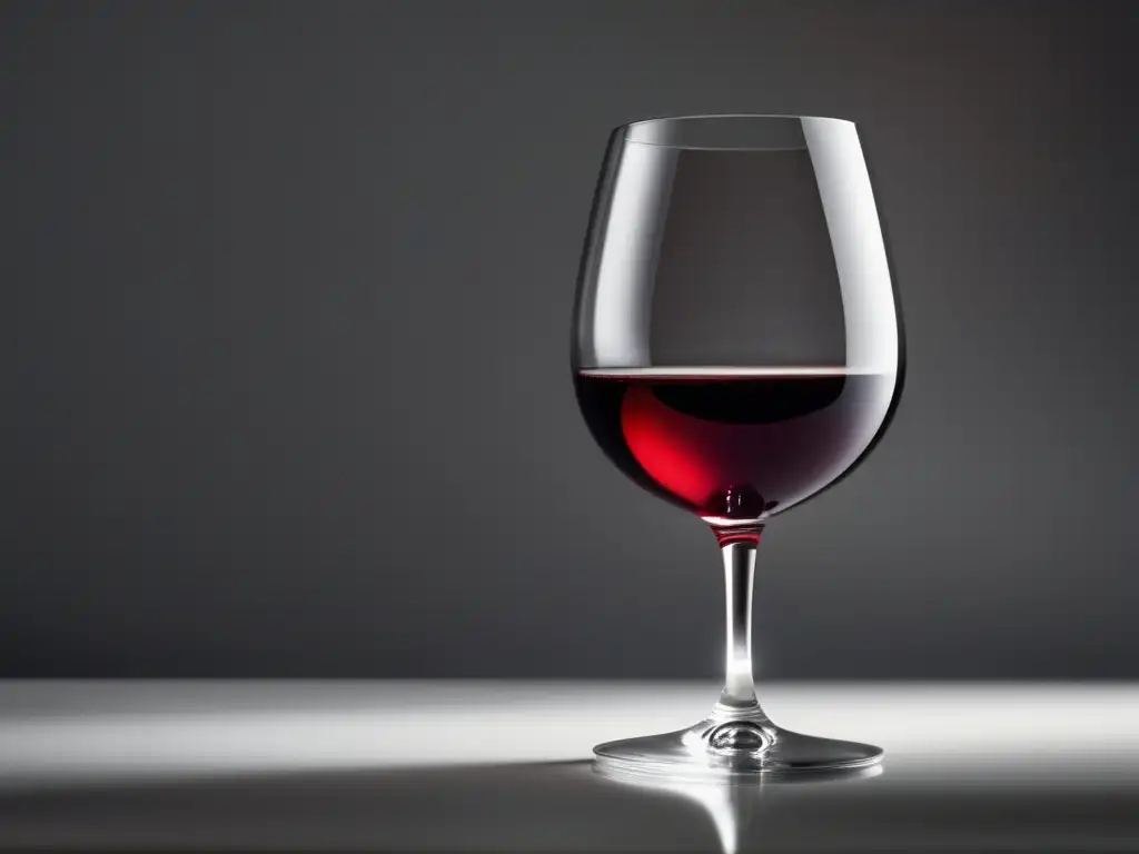 Elegante copa de vino tinto, reflejando sofisticación y recomendaciones consumo vino tercera edad