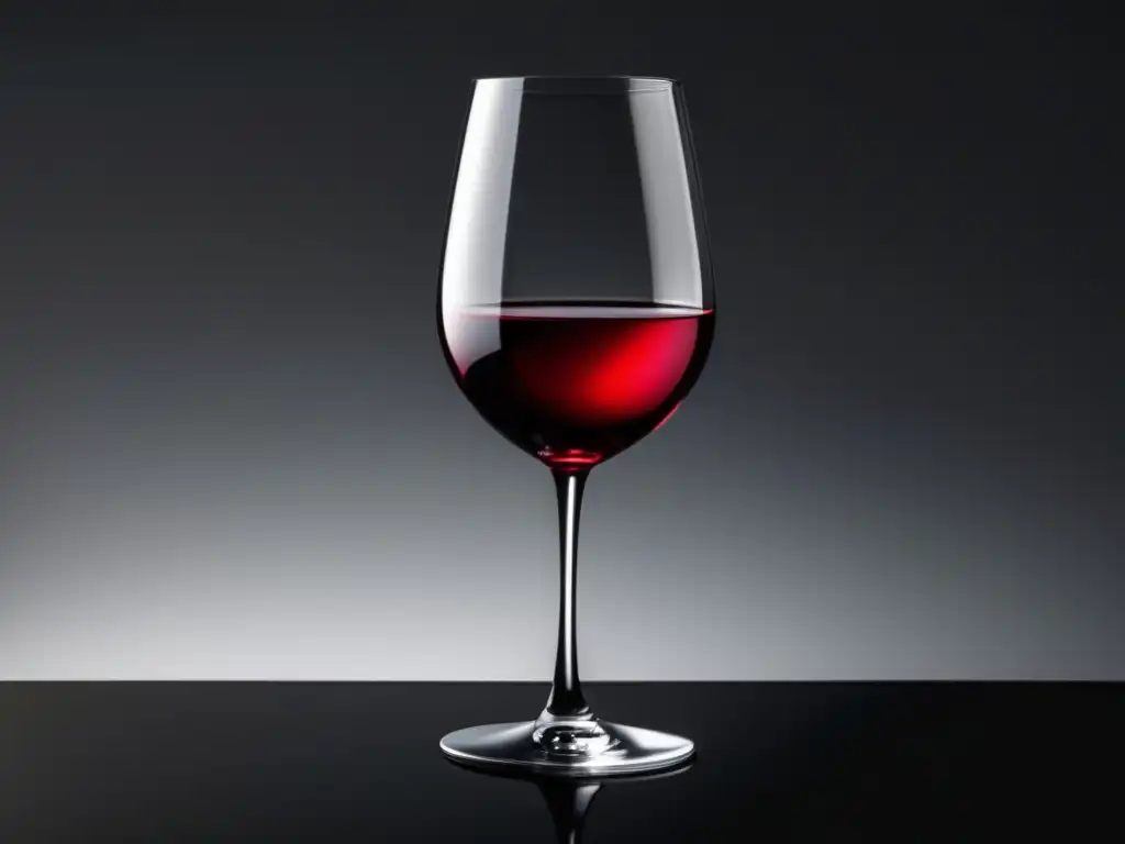 Copa de vino tinto elegante con gradientes de color - Mitos y realidades sobre la temperatura ideal para la cata de vinos