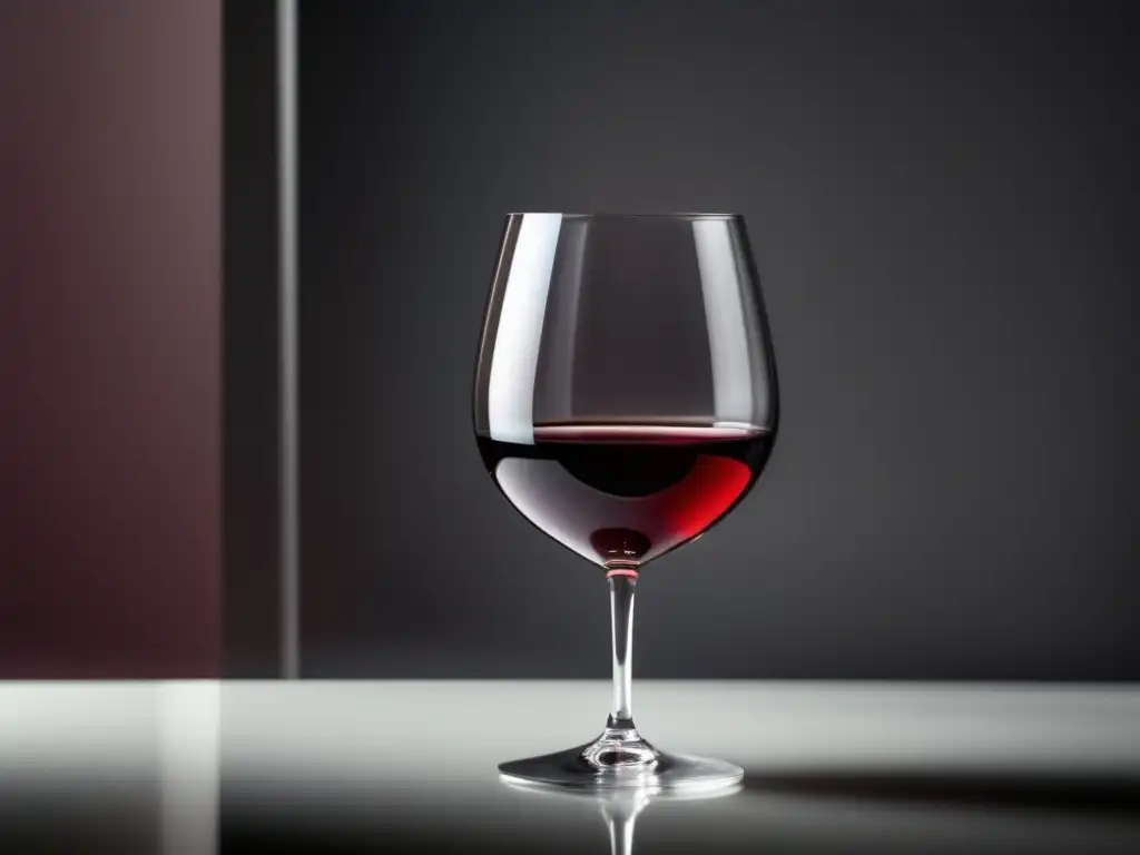 Copa de vino tinto con elegante influencia críticos vino elecciones mesa