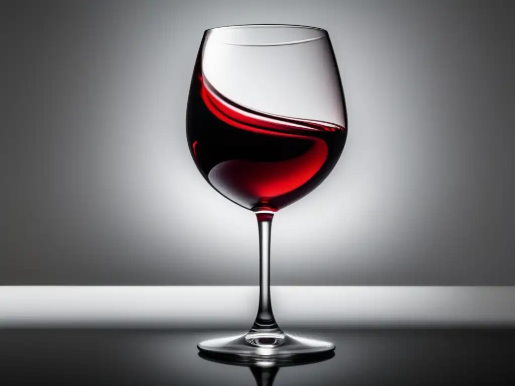 Elegante vaso de vino rojo sobre fondo blanco