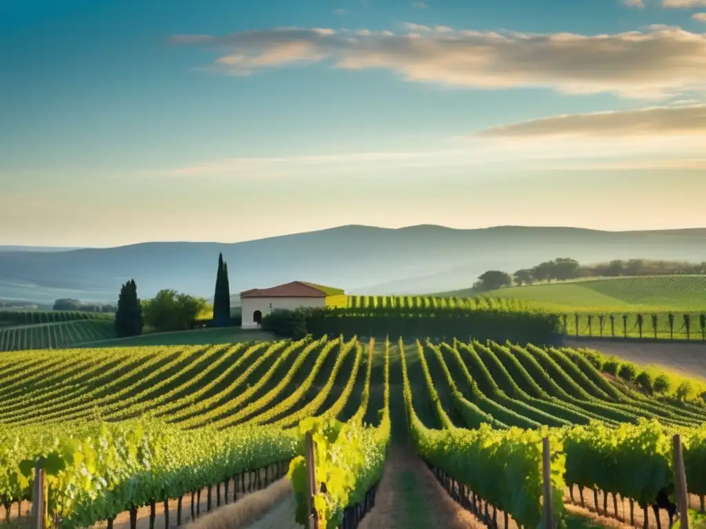 Zelma Long: Viticultura y Enología en California, paisaje sereno de viñedo con uvas vibrantes y señal del nombre de la viña