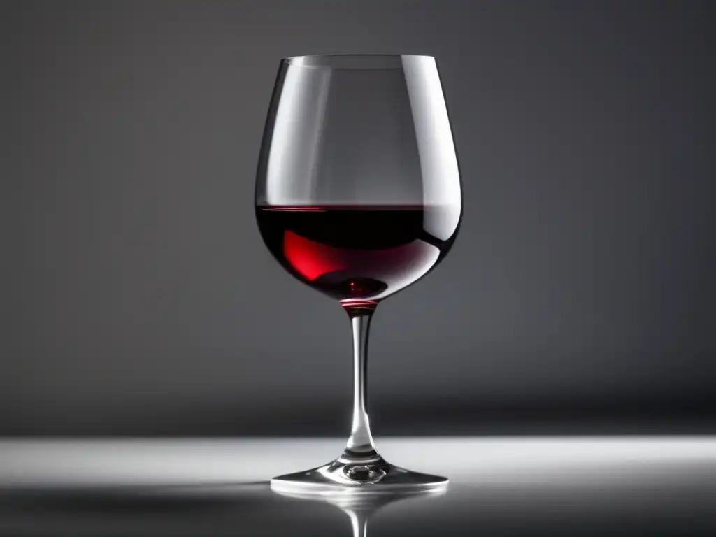 Equilibrar pasión vino estilo saludable, copa elegante y minimalista con vino rojo intenso