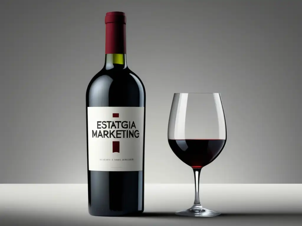 Estrategia vinos online: botella elegante con etiqueta 