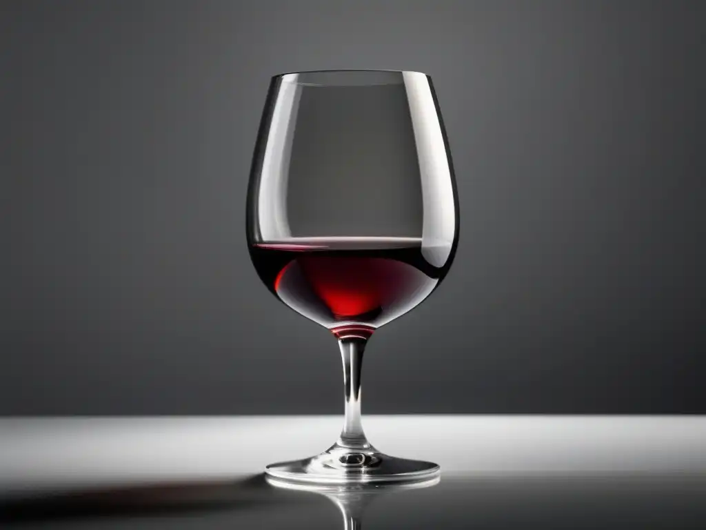 Estrategias de copywriting para vinos - Vaso de vino tinto en superficie blanca, mostrando elegancia y atractivo