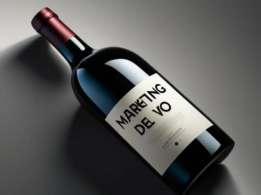 Estrategias marketing vino efectivas - Botella negra elegante con etiqueta sofisticada 