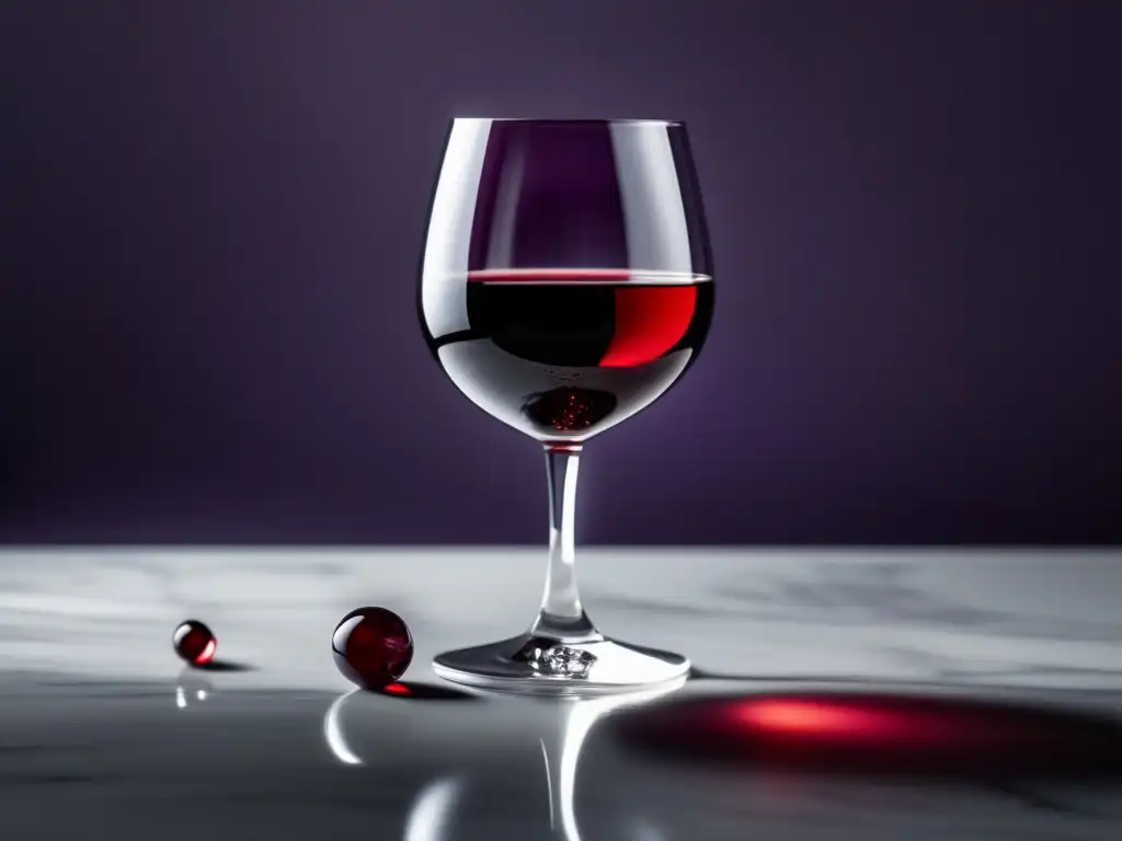 Estrategias de retargeting para amantes del vino: copa de vino tinto en mármol blanco