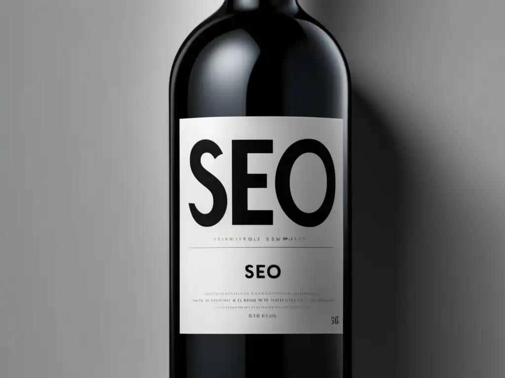 Estrategias SEO para ecommerce de vino con botella minimalista