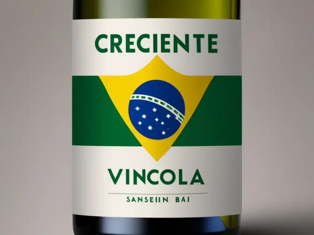 Etiqueta de botella de vino minimalista que muestra la creciente escena vinícola en Brasil