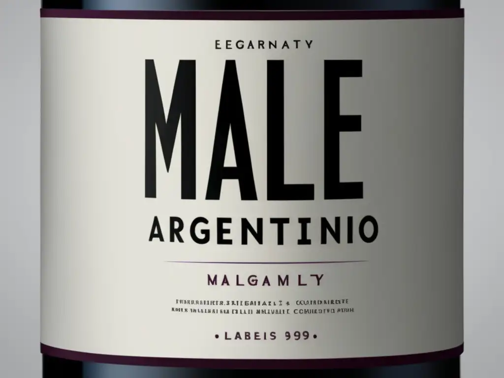 Etiqueta minimalista de botella de vino 