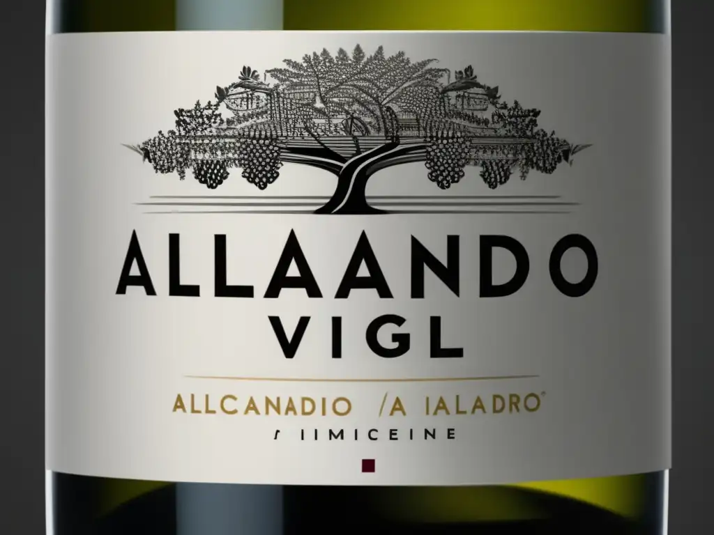 Etiqueta minimalista de vino Alejandro Vigil, enólogo destacado en Mendoza