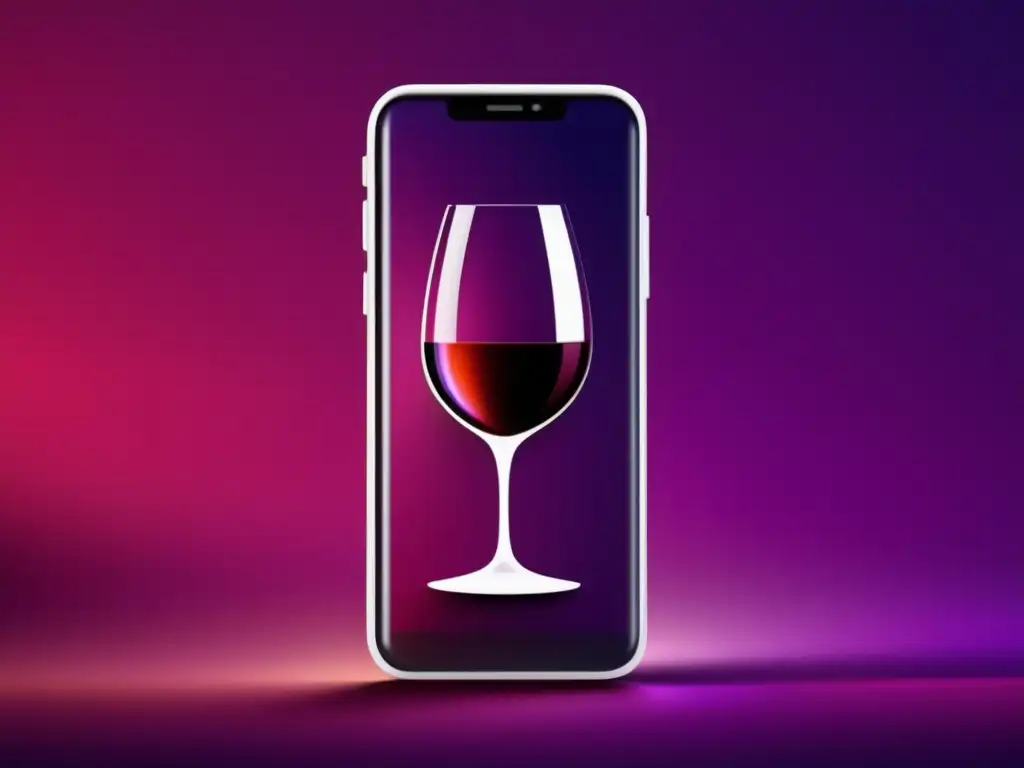 Descubrir eventos vinícolas globales - Smartphone minimalista con aplicación temática de vinos