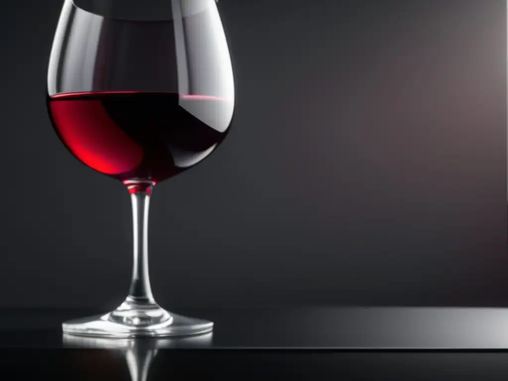 Experiencia sensorial: cata a ciegas de vinos - Imagen minimalista de copa de vino con iluminación suave y reflejos sutiles