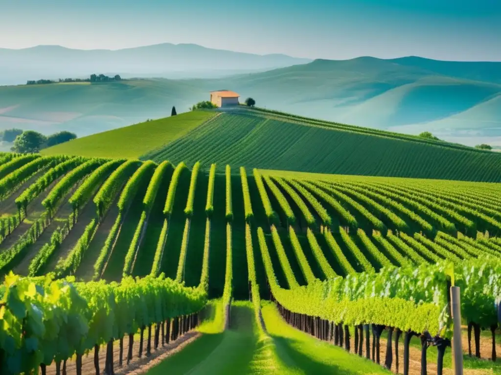 Festival del Vino de Georgia: Viñedos georgianos en un paisaje minimalista de colores naturales, resaltando la belleza y tradición vinícola