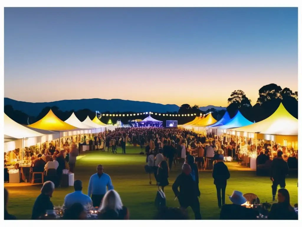 Festival de vinos y comida de Marlborough: escena vibrante y festiva al aire libre con conciertos, comida deliciosa, actividades divertidas y una atmósfera alegre