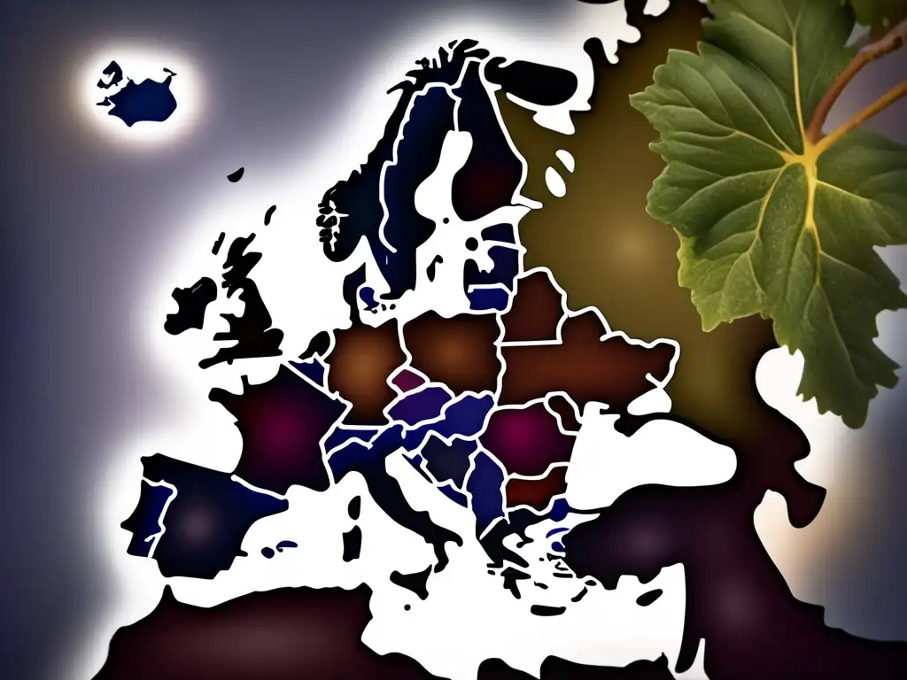 Vino fortificado tradición europea, imagen 8k detallada con contornos suaves de regiones vitivinícolas destacadas