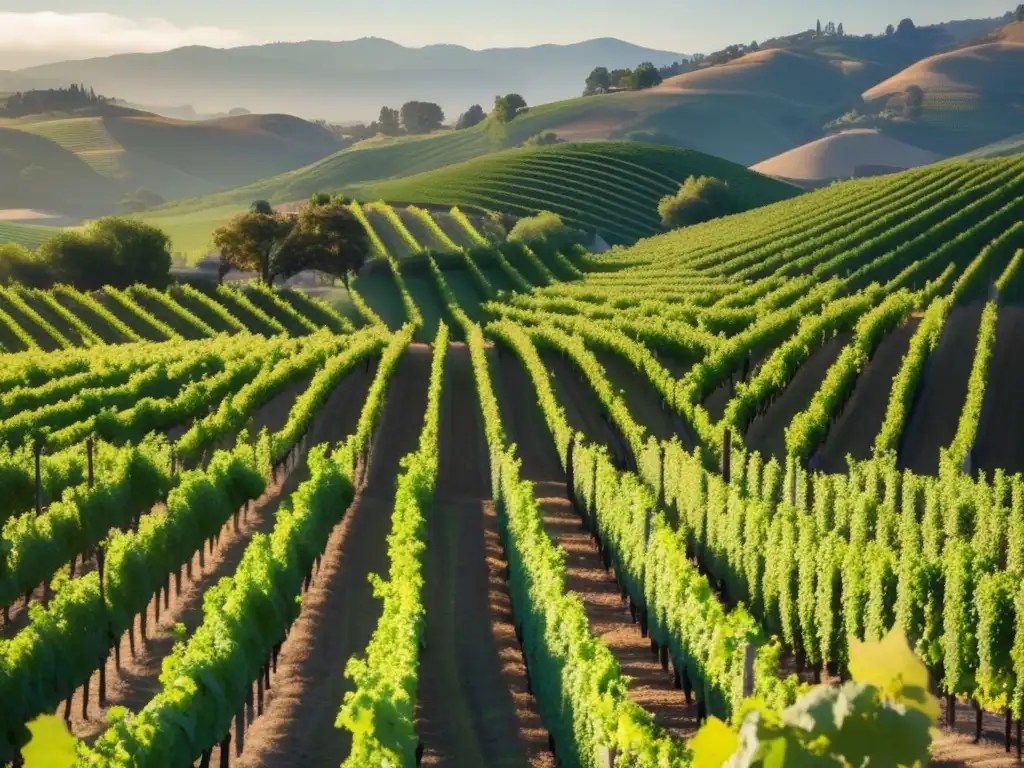 Hermosa imagen 8k de un viñedo pintoresco en las colinas de Napa Valley