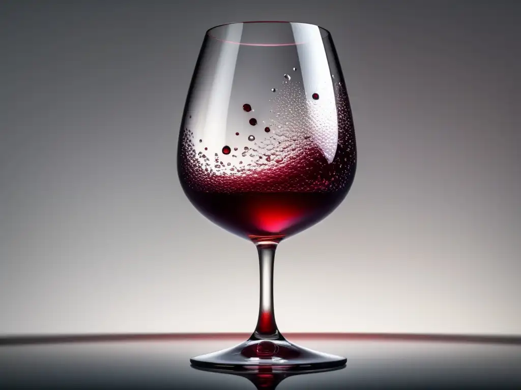 Imagen 8K de una copa de vino rojo en fondo blanco