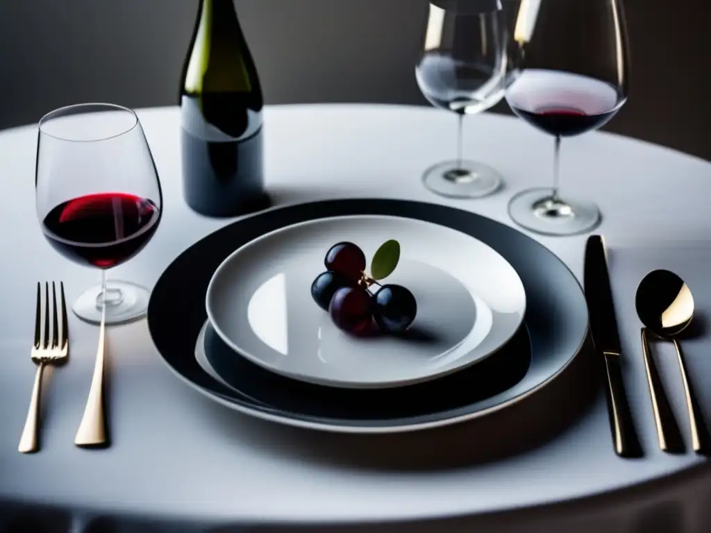 Imagen de mesa elegante con vino tinto y dieta DASH