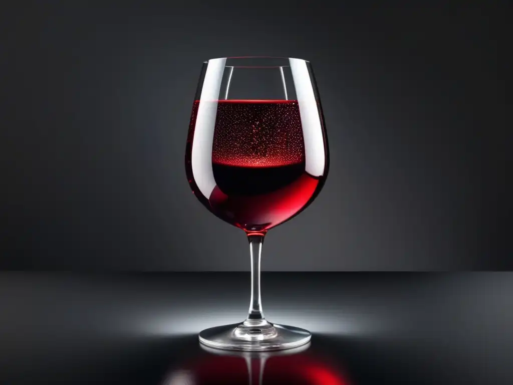 Imagen: Copa minimalista con vino rojo vibrante - Playlist catas vino perfectas