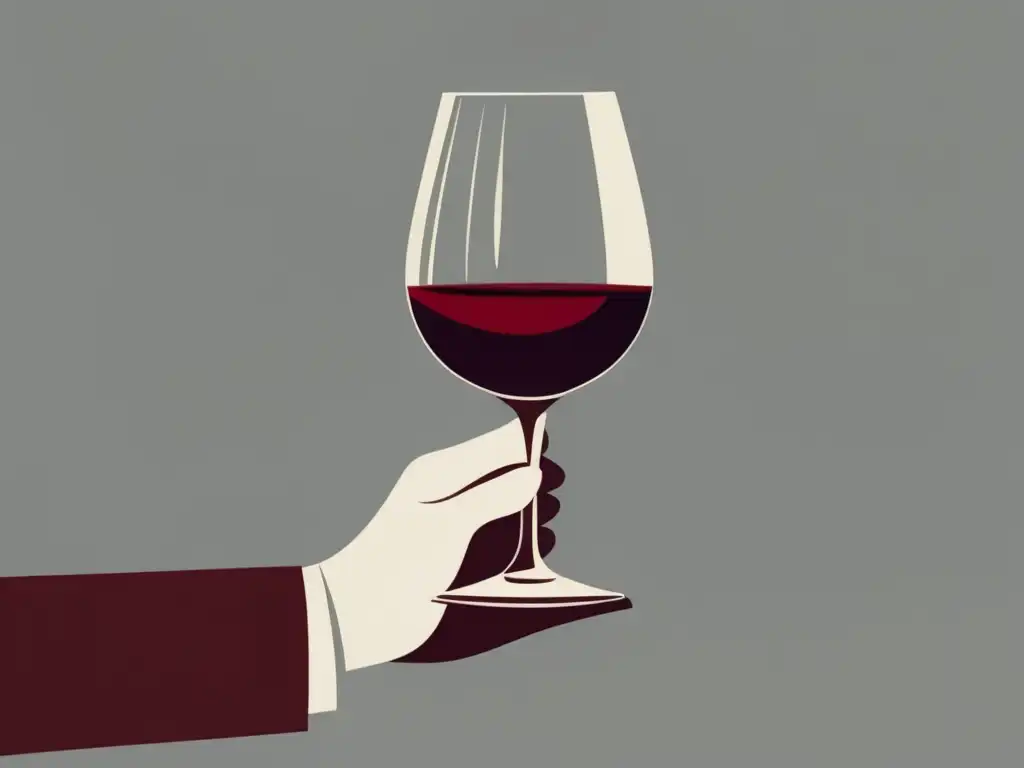 Imagen minimalista de sommelier con copa de vino - Técnicas de comunicación del sommelier