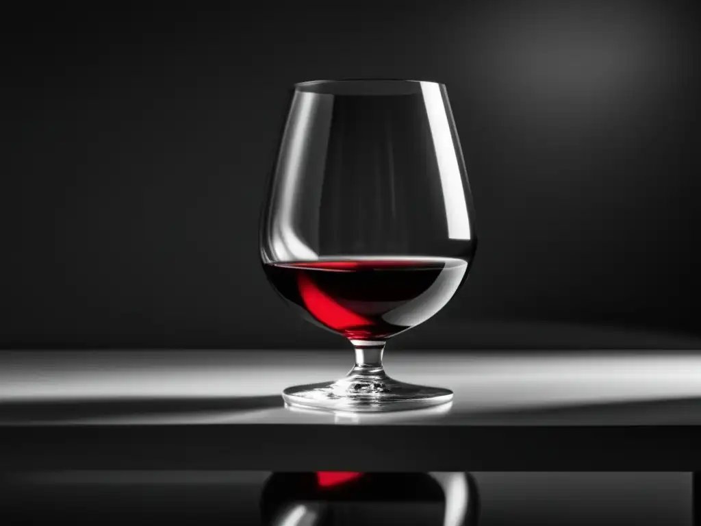 Imagen de un vaso de vino rojo en una mesa elegante, evocando la tensión y el misterio del cine noir