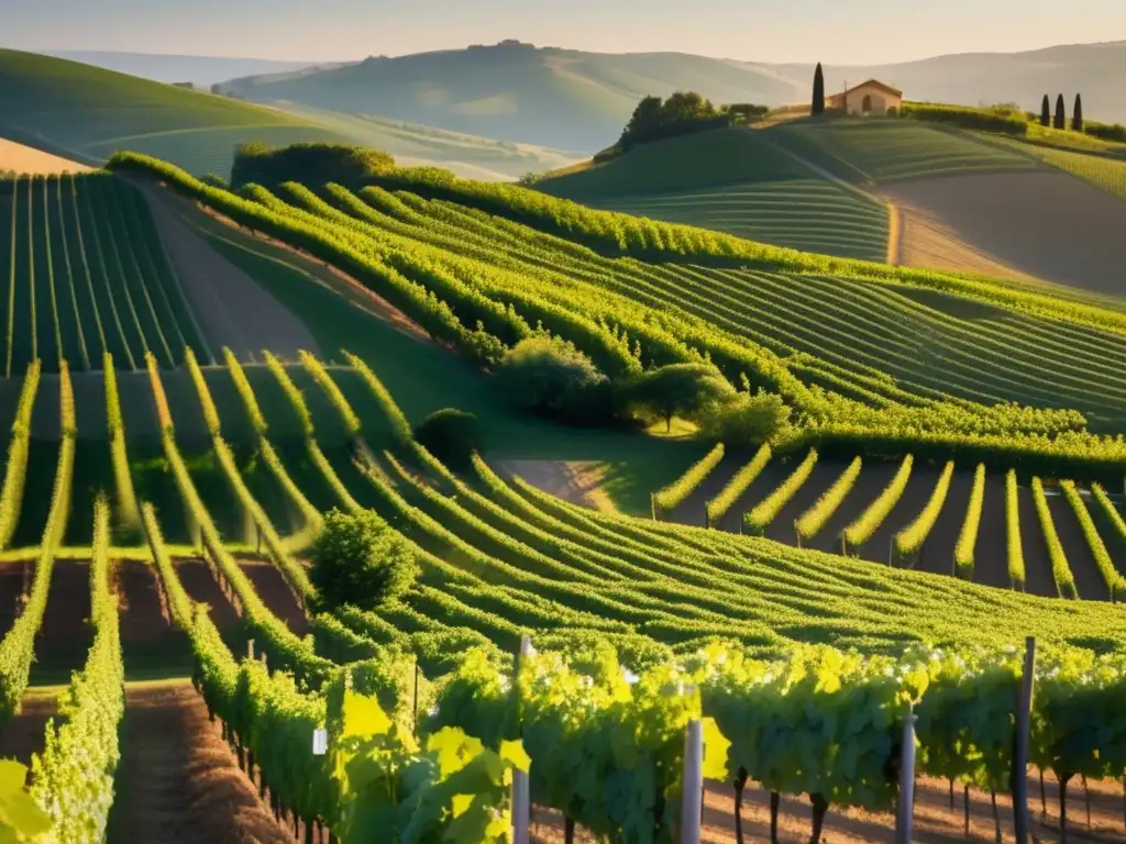 Imagen de viñedo bajo acuerdo de París, producción sostenible de vino