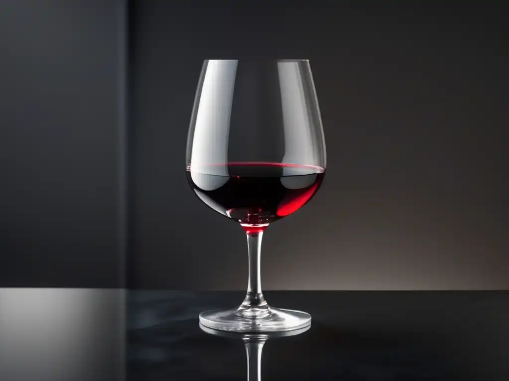 Impacto inflación en consumo global de vino - Copa de vino rojo en mesa minimalista