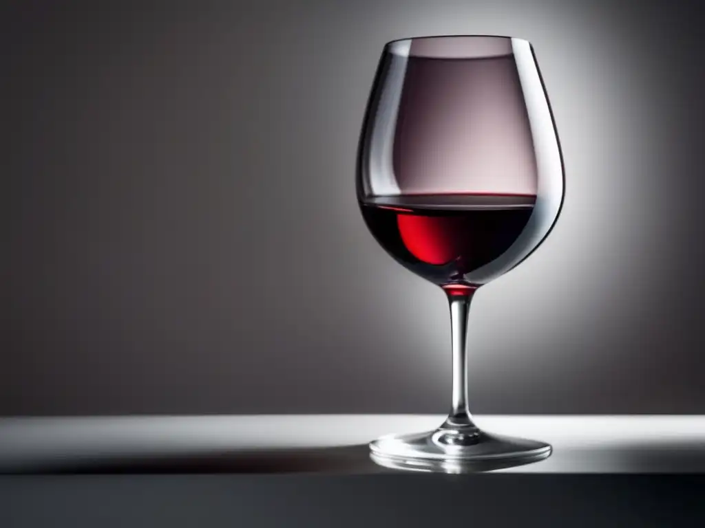 Impacto reseñas en percepción del vino: copa vino rojo, reflejos sutiles, fondo blanco