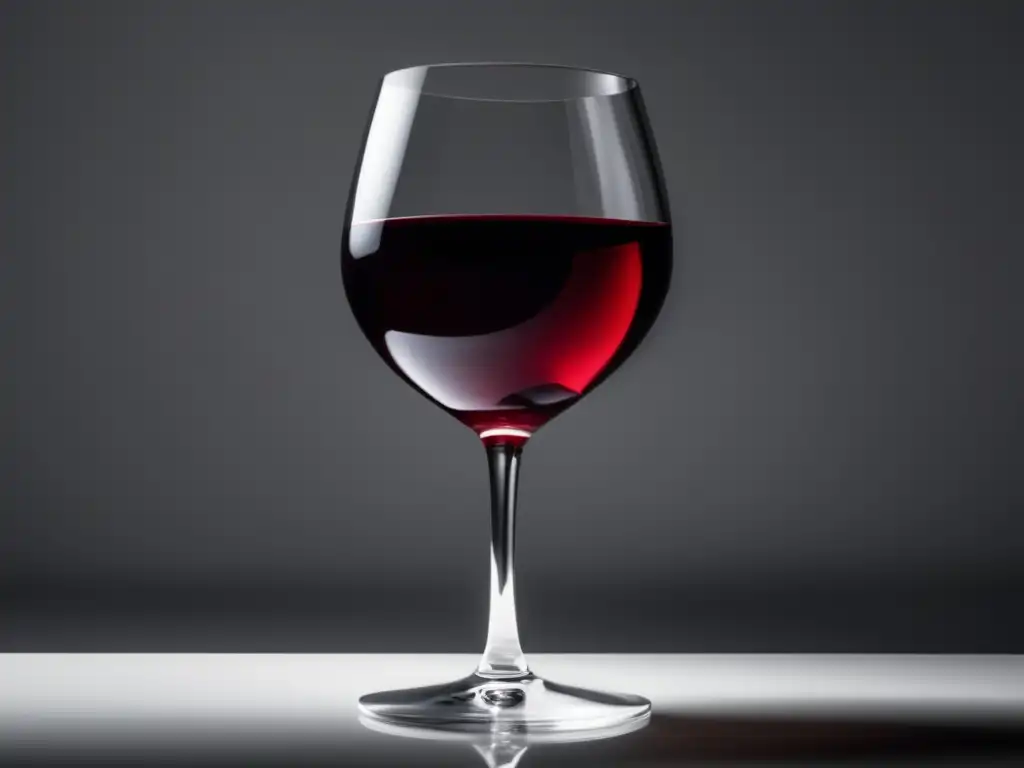 Impacto del vino en la salud bucal: Copas de vino tinto con detalle y estilo minimalista