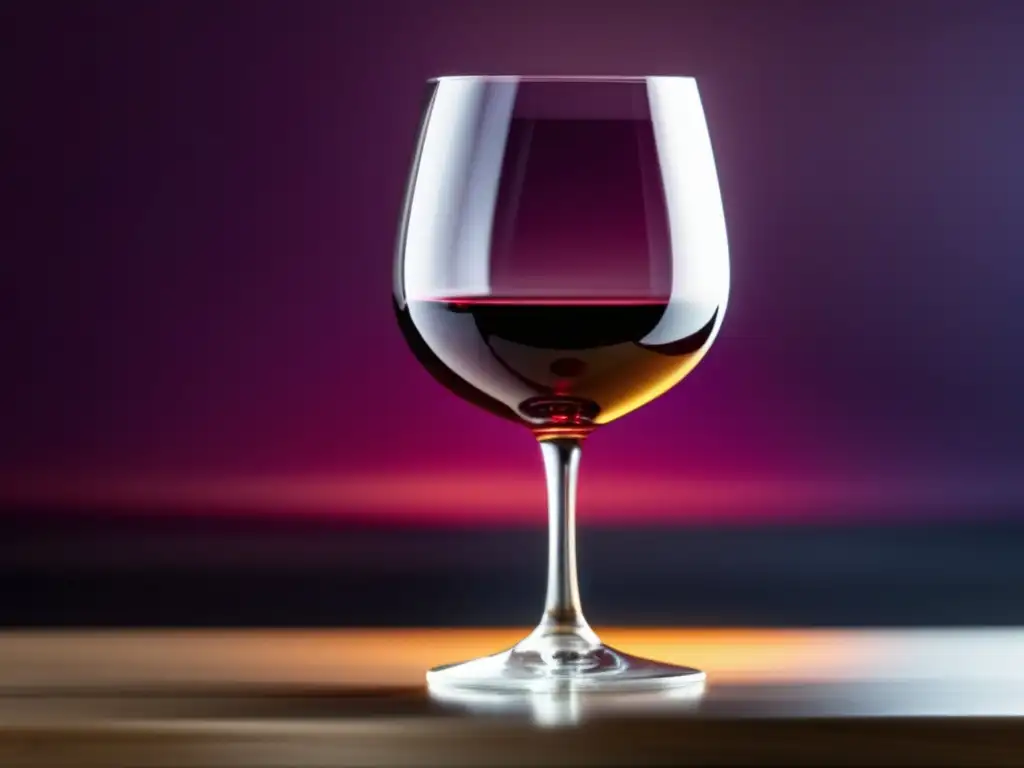 Importancia de catadores en el mundo del vino: copa elegante con vino rojo en mesa de madera