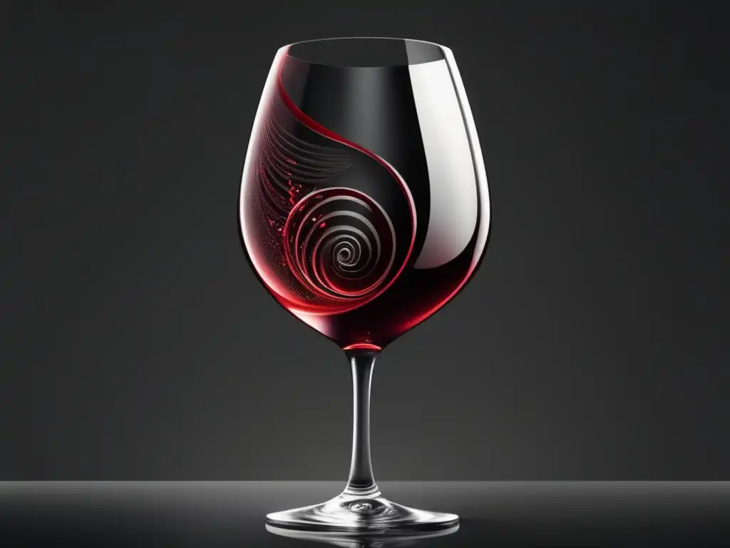 Importancia del sommelier en ferias internacionales: Imagen detallada de copa de vino elegante con vino rojo brillante y reflejos cautivadores