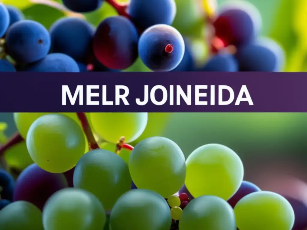 Importancia poda vinificación antaño: Rama de vid con uvas y hojas exquisitamente detallada