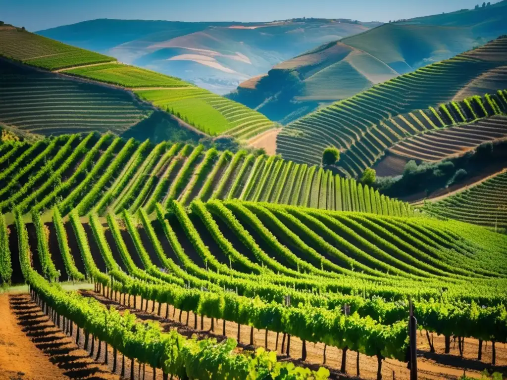 Impresionante imagen de viñedos en Douro, Portugal