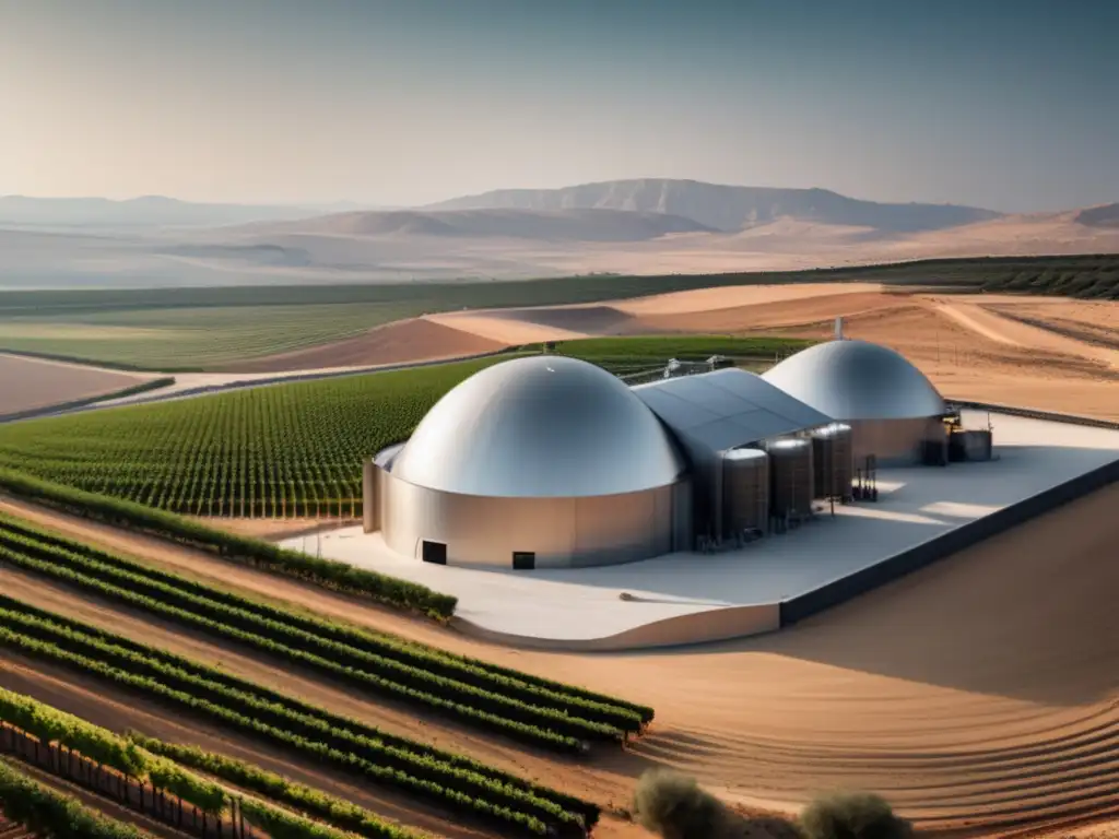 Innovación en la industria vinícola de Israel, bodega moderna en el desierto con tecnología de vanguardia y armonía natural