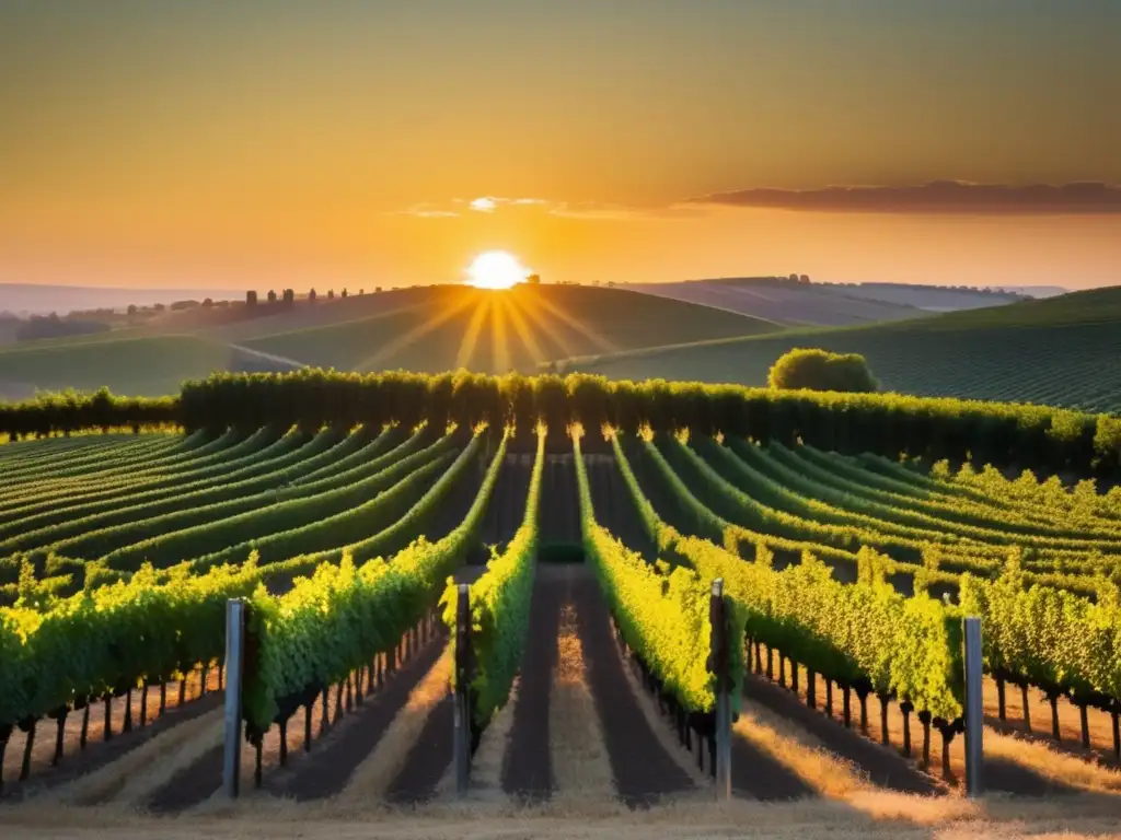 Influencia árabe en viticultura: viñedo dorado bajo el sol