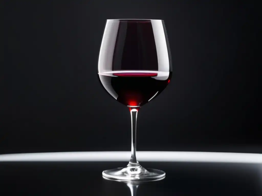 Influencia de catadores en tendencias vinícolas: copa de vino rojo sobre superficie negra